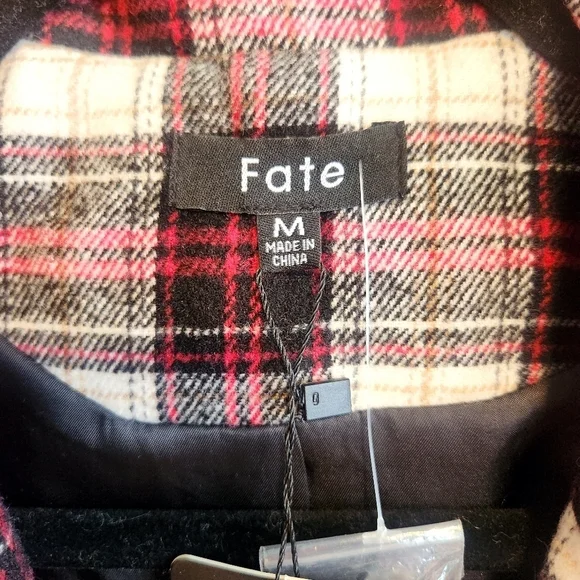 FATE BIG APPLE DREAMS PLAID FLANNEL LIKE WOOL BLEND BLAZER - NWT - MEDIUM - Picture 5 of 13